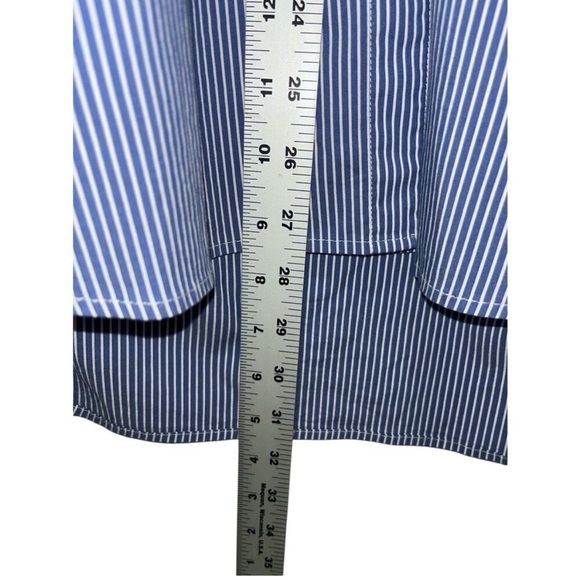 Tommy Bahama Women's Breezy Bliss Stripe Button Down Shirt Size Large Blue White - Picture 7 of 11